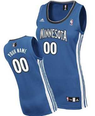 Womens Customized Minnesota Timberwolves Blue Jersey